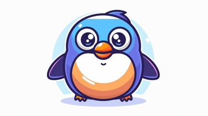 Obraz premium A charming cartoon penguin, full of personality, perfect for kids who love cute animal illustrations.
