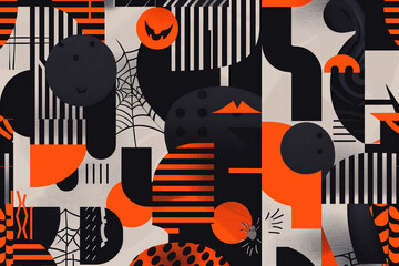  Colorful halloween abstract modern geometric pattern design for seasonal decor