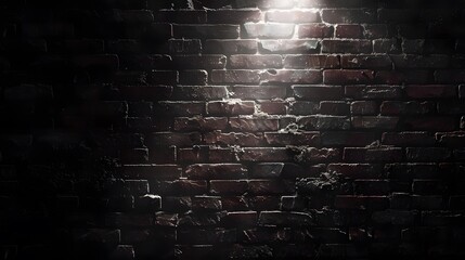Dark brick wall background with spotlight, vector illustration, dark brown color palette, simple vector style, flat design, high resolution, high contrast, no shadows, professional photography, sharp 