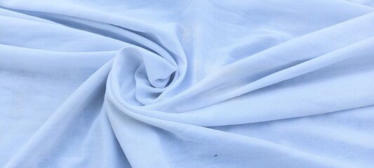 waves on a unique white chiffon fabric