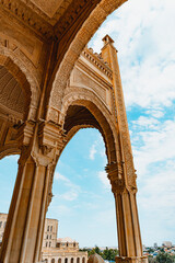 Fototapeta premium Capture of Heydar Mosque in Baku, Azerbaijan. Religion and Hospitality Concept. Religious Travel. Islam.