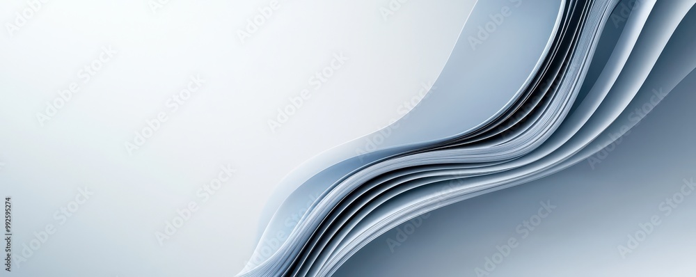 Poster abstract design featuring smooth curves and gradients in a calming blue palette, perfect for backgro