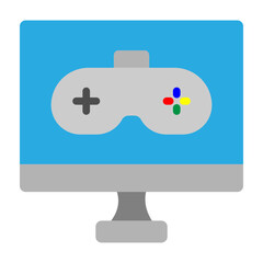 Gaming Monitor Vector Flat Icon Design