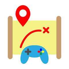 Game Map Vector Flat Icon Design