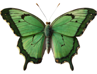 green butterfly isolated on white