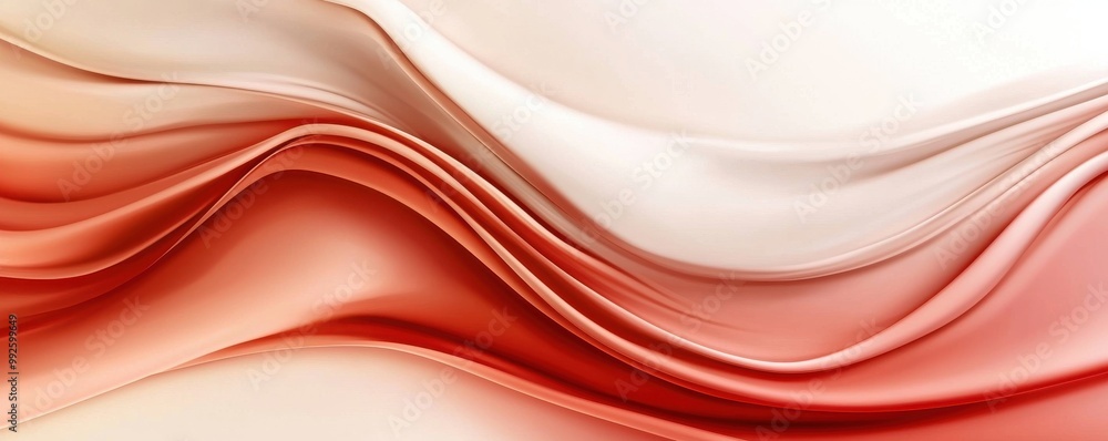 Poster soft waves of peach and cream colors create a serene and elegant abstract background, perfect for de