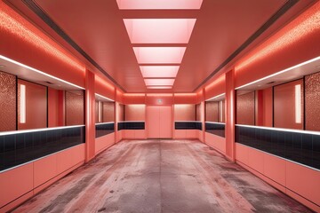 Exquisite Custom Background Visual of an Unused Locale in Coral Shades with Shimmering Light and Modern Design Elements