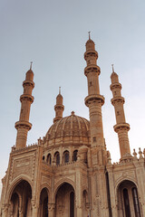 Fototapeta premium Capture of Heydar Mosque in Baku, Azerbaijan. Religion and Hospitality Concept. Religious Travel. Islam.