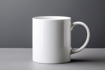 Obraz premium A simple white mug on a gray background
