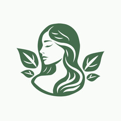 nature woman head logo