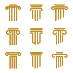 Minimalist Pillar Logo Vector Illustration