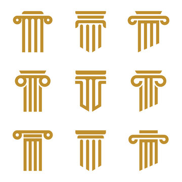 Minimalist Pillar Logo Vector Illustration