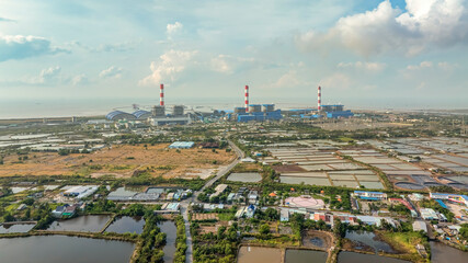 Production line in thermal power plant, Duyen Hai, Tra Vinh, Vietnam