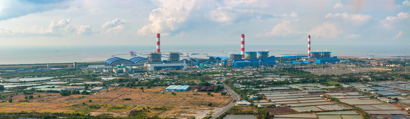 Production line in thermal power plant, Duyen Hai, Tra Vinh, Vietnam
