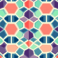 Colorful hexagon pattern on a light background