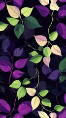 Colorful vines on dark background
