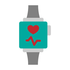 Wearable Health Monitor Vector Flat Icon Design