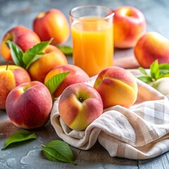 peaches and juice
