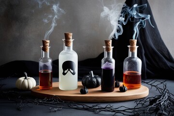 Eerie Halloween Brews: Ghostly Witch's Phials and Smoky Shelves for Seasonal Decor