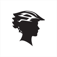 silhouette of a person in a helmet vector illustration art 