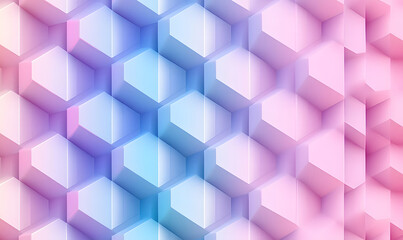 Obraz premium Pastel Cubes with Soft Gradient Lighting in 3D Geometric Patterns Design
