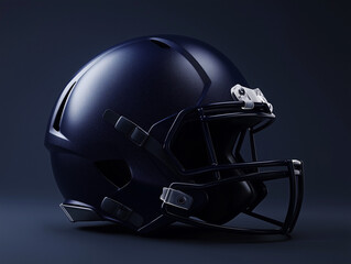 Fototapeta premium Dark blue matt finish American football helmet