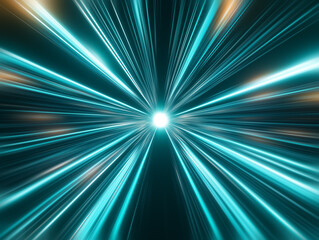 Naklejka premium Blue light burst in an abstract background