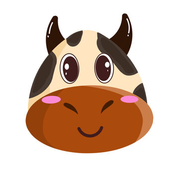 recommend clip art: cartoon cow head illustration with funny expression