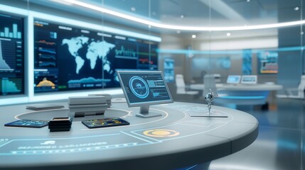 Fototapeta premium Modern Analytics Lab with Futuristic Technology