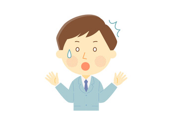 驚いているスーツの男性