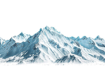 Obraz premium Snow mountain on the horizon, isolated against a transparent background