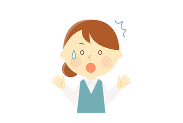 驚いている女性社員のイラスト