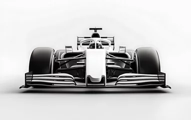  F1 car white mockup on a white background, front view © Indra