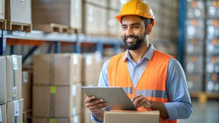 Indian Courier Supervisor Handling Shipping Orders
