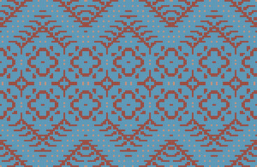 Mosaic Ethnic Tribal Patternfolk Embroidery, Aztec Geometric Ornament Print. Design for Carpet, Wallpaper, Clothing, Wrapping, Fabric