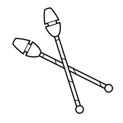 Coloring book for kids, Rhythmic gymnastic juggling clubs