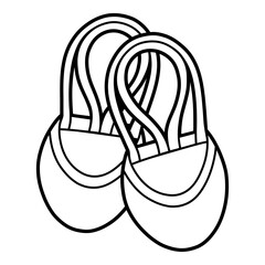 Coloring book for kids, Rhythmic gymnastic half toe shoes