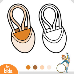 Coloring book for children, Rhythmic gymnastic half toe shoe