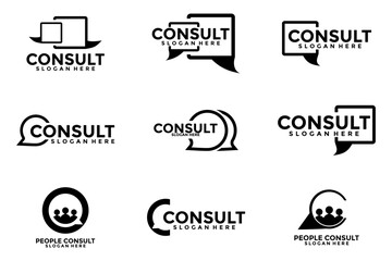 Consult or Communication set logo design concept, Business logo design