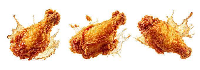 Crispy Fried Chicken in Motion