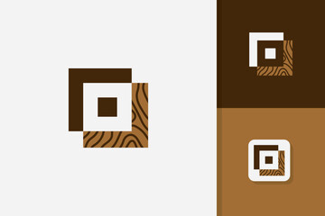 initial letter o logo wood illustration vector design template	