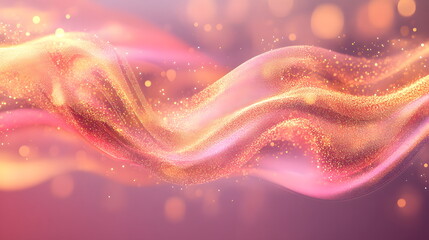 Pastel Pink and Gold Abstract Design