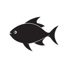 Intricate silhouette of fish with finely detailed fins and scales