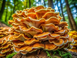 Detailed Close-Up of Hen of the Woods Mushroom Showcasing Unique Texture and Natural Colors
