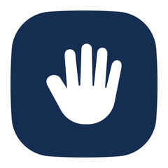 Obraz premium Hand icon. hand, gestures, hold, body parts, hand gesture, hand tool, catch, take, prohibition, privacy. Vector icon illustration