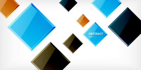 Shiny glossy metallic or plastic square design background. Vector Illustration For Wallpaper, Banner, Background, Card, Book Illustration, landing page