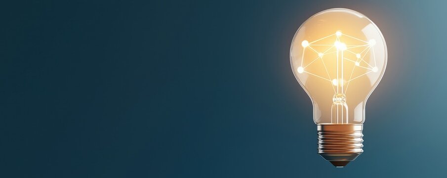 A glowing light bulb illuminating a dark space, symbolizing ideas, innovation, and creativity.