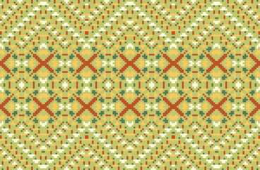 Geometry Shapes Arabic Pattern Backgroundfolk Embroidery, Aztec Geometric Ornament Print. Design for Carpet, Wallpaper, Clothing, Wrapping, Fabric