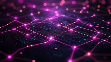 Fototapeta premium abstract representation of blockchain and online storage technology, showcasing interconnected blocks and digital patterns, symbolizing security, transparency, and the future of data management