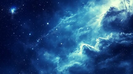 Visione profonda del cosmo con stelle brillanti e nebulose rosse. Rappresenta l'infinito mistero dello spazio, un viaggio tra stelle e galassie lontane.